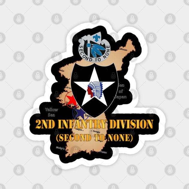 Korea Map - 2nd Infantry Div - Second to None - V1 Magnet by twix123844