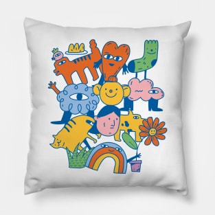 Weirdo Kawaii Japanese Cartoon Doodle Art Style Pillow