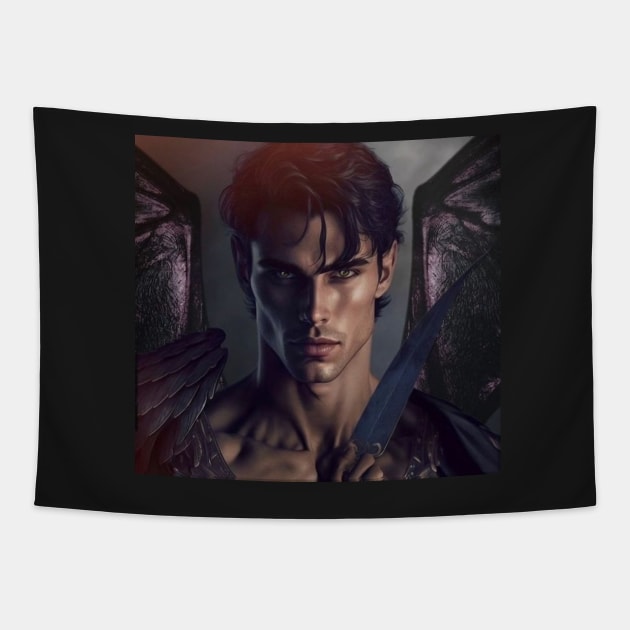 Azriel Fanart (2) - ACOTAR SJM Tapestry by harjotkaursaini