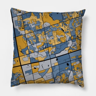 Markham Map Pattern in Blue & Gold Pillow