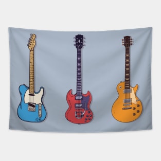 Classic Guitar Illustration Tapestry