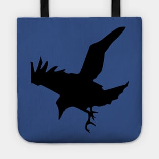 Minimalist Raven or Crow In Flight Silhouette Tote