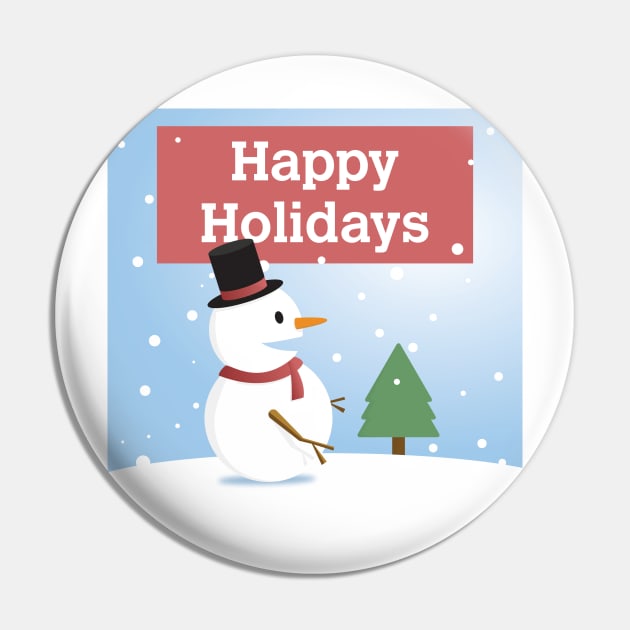 Happy Holidays Winter Snowman T-Shirt Pin by HolidayShirts