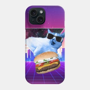 Aesthetic Synthwave Cat Burger Phone Case