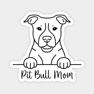 Pit Bull Mom Line Art Magnet