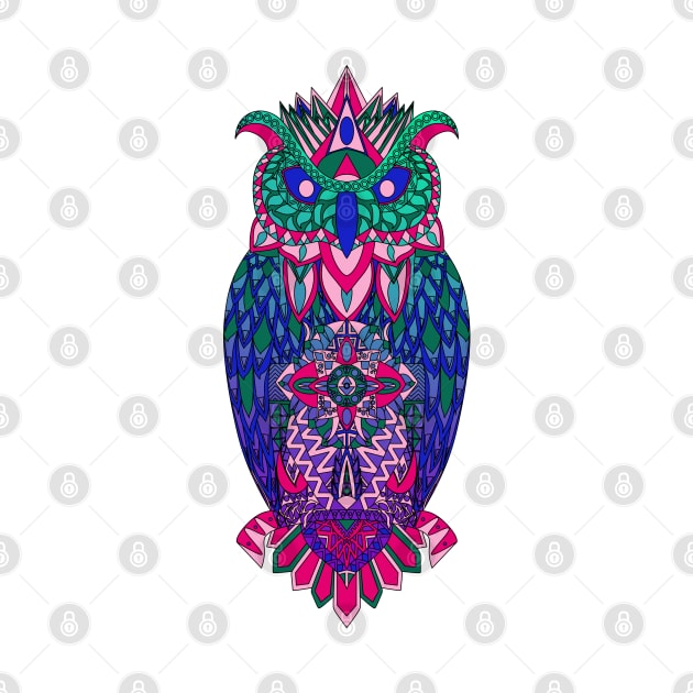 owl in pattern wisdom of wonders ecopop wallpaper art tribal zendoodle of flower by jorge_lebeau