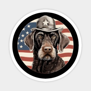 German Wirehaired Pointer 4th of July Magnet