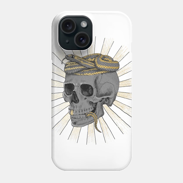 Skull with Snake Phone Case by LauraGraves