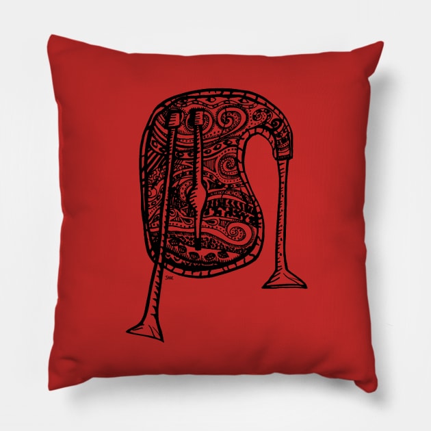 Patterned bagpipes Pillow by inkle