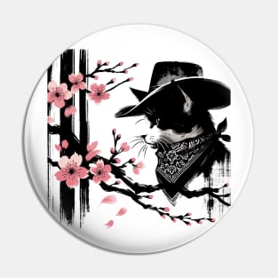 Kawaii Japanese Funny Cat Cowboy Cowgirl Meow Howdy Meowdy Pin