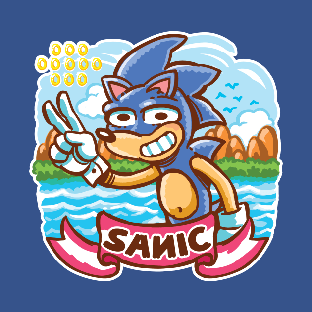 Cartoon Retro Hedgehog by dposhirts