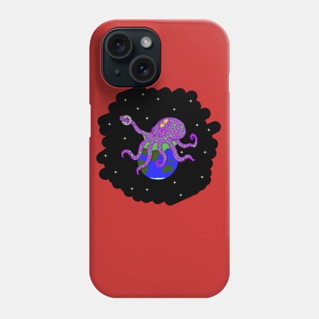 Cosmic Octopus Small Phone Case by Slightly Sketchy