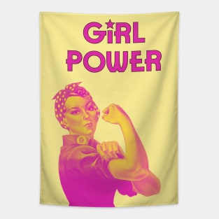 Girl power - We can do it feminist quote (pink) Tapestry