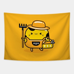 yellow cat farmer profession Tapestry