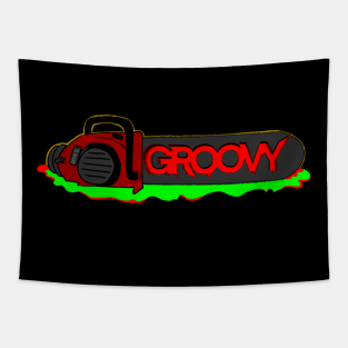Groovy Chainsaw Tapestry