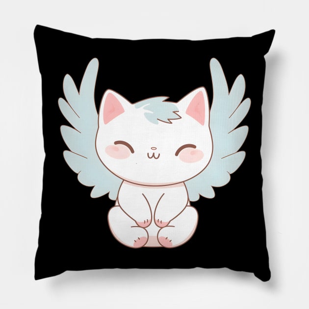 Angelic Cat Pillow by H3ll Studio