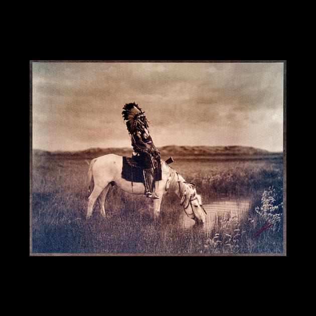 Native American on Horseback, Oasis in the Badlands 1905 Edward S Curtis by rocketshipretro