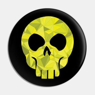 Skull - Crystal Yellow Pin