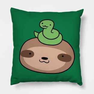 Snake and Sloth Face Pillow