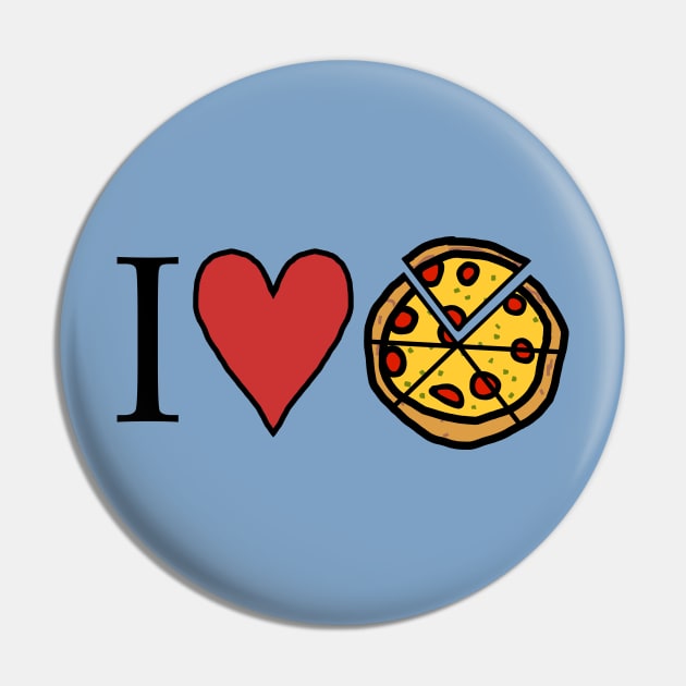 I Love Sliced Pizza on Pi Day Pin by ellenhenryart