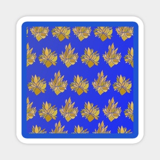 Retro Iris Petals- Yellow and Blue Magnet