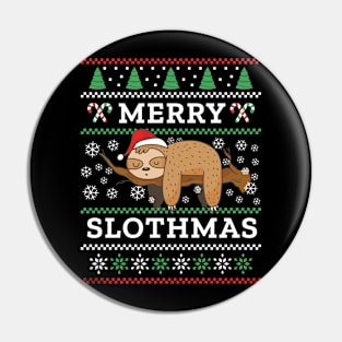 Merry Slothmas Lazy Spirit Xmas Santa Pin