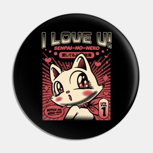 Anime Cat I Love You by Tobe Fonseca Pin