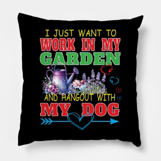 Gardening Dog Lover Gardener Garden Pet Plants Pillow