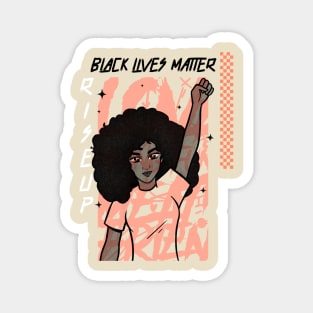 Black Lives Matter Woman Raised Fist Magnet