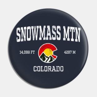 Snowmass Mountain Colorado 14ers Vintage Athletic Mountains Pin