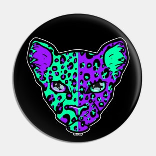 Purple and Teal Split Leopard Pin