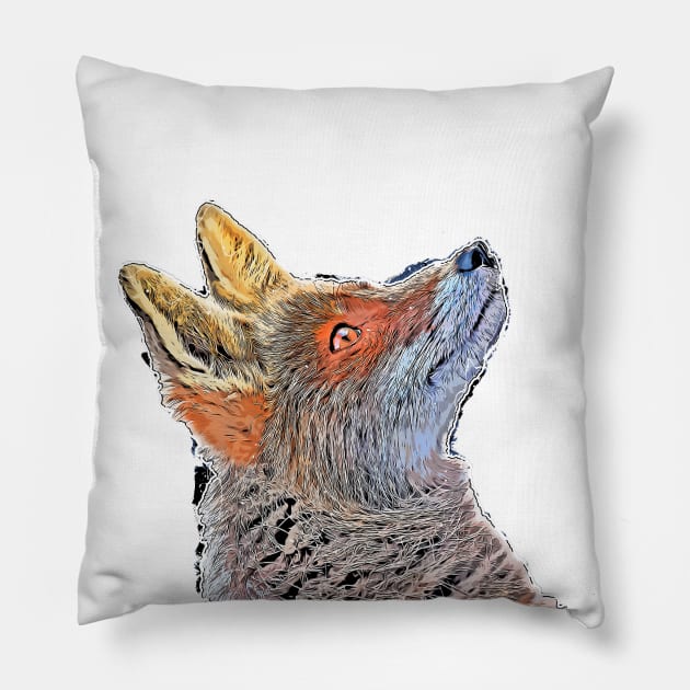 Fox cartoon art #fox Pillow by JBJart