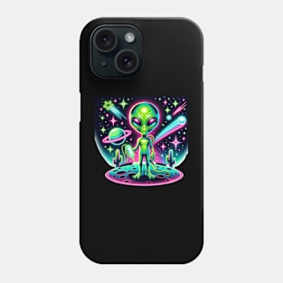 Alien Neon Intergalactic Cactus UFO Outer Space Phone Case