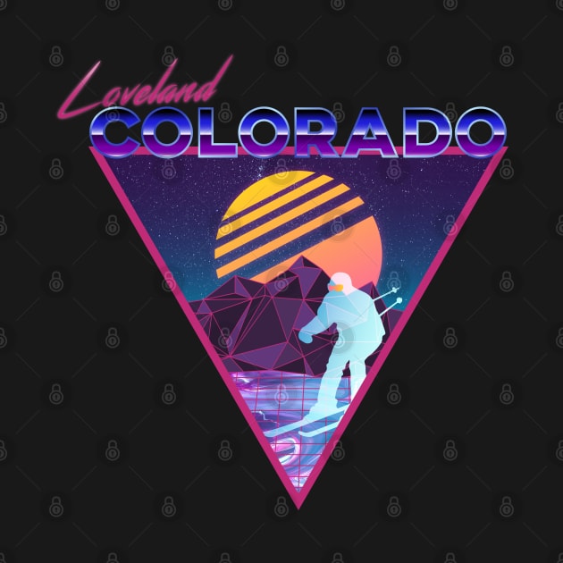 Retro Vaporwave Ski Mountain | Loveland Colorado | Shirts, Stickers, and More! by KlehmInTime