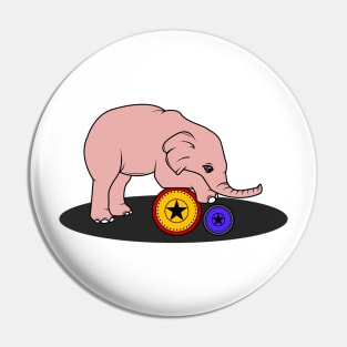 Elephant baby with a ball from the circus Pin