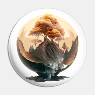 Tree in Isometric Globe: A World of Possibilities Pin