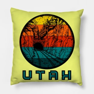 Utah in retro style Pillow