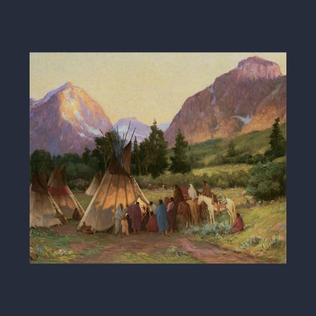 Crow Encampment, Montana by Joseph Henry Sharp by MasterpieceCafe