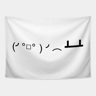 Coder shirt tableflip emoji Tapestry