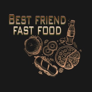 Best Friend Fast Food Sticker T-Shirt