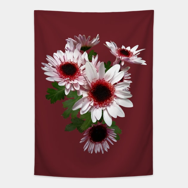 Chrysanthemums - Light Pink Mums With Dark Pink Center Tapestry by SusanSavad