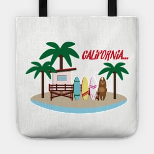 Beach bear blending in the environment Tote