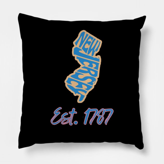 New Jersey: Established 1787 Pillow by Twisted Teeze 