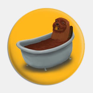 Bathing Beaver Pin