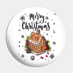 Christmas painting "Gingerbread house" Pin