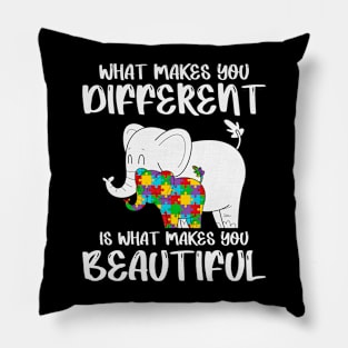 Different Elephant Autism Awareness Gift for Birthday, Mother's Day, Thanksgiving, Christmas Pillow