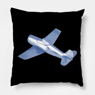 Silver Blue high flyer plane Pillow