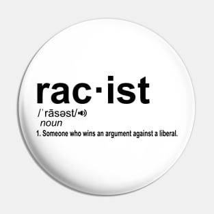 Pro Republican - Funny The Liberal Racist Definition Pin