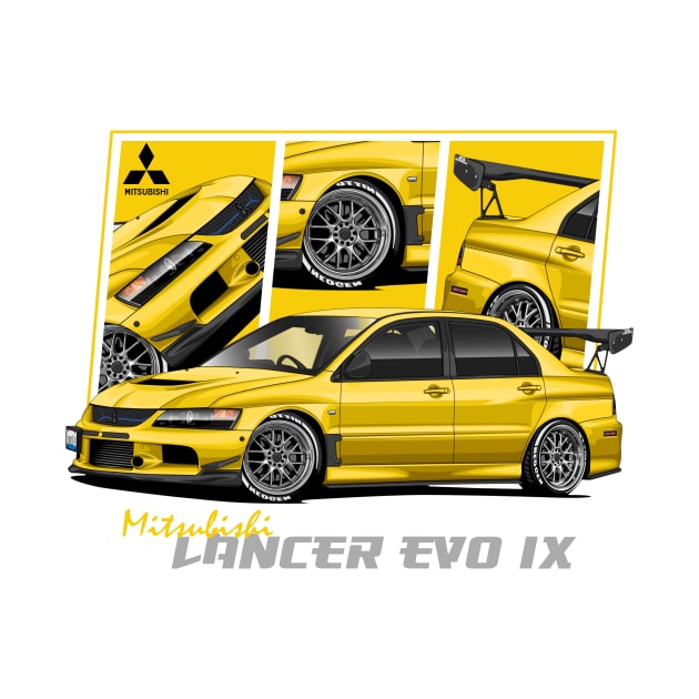 Mitsubishi Lancer Evolution EVO Yellow 9, JDM by T-JD