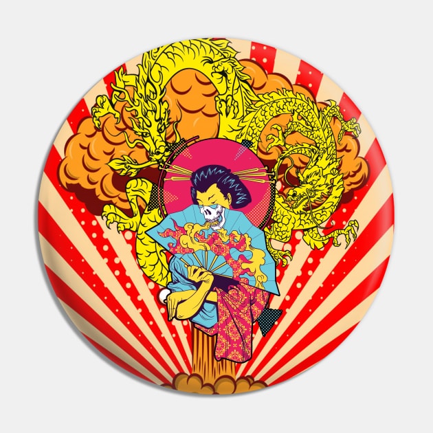 Skull Geisha Pin by SkullTroops